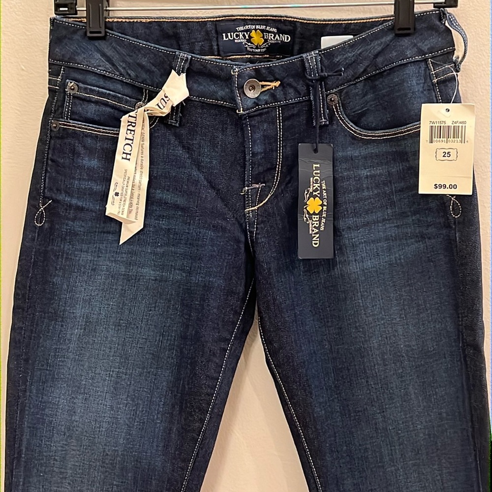 Lucky Brand blue denim skinny jean stretch low rise Lola skinny curvy slim 0 25”